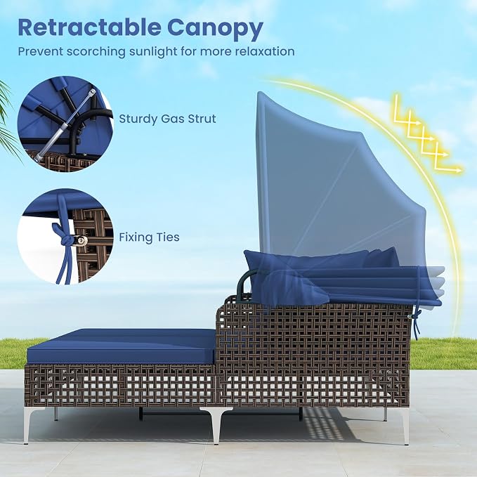 Tangkula Outdoor Rattan Daybed - Image 6