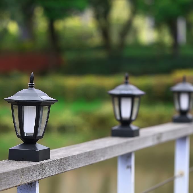 Dynaming Solar Flame Post Lights Outdoor, Solar Powered Lamps Fence Post Cap - Image 7