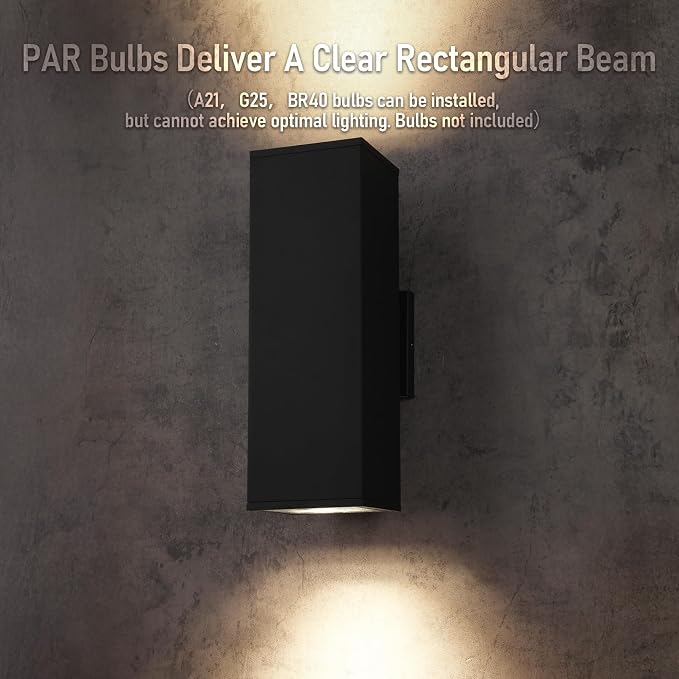 LEONLITE Modern Outdoor Rectangular Wall Lights 18", Porch Light in 2 Lights - Image 5