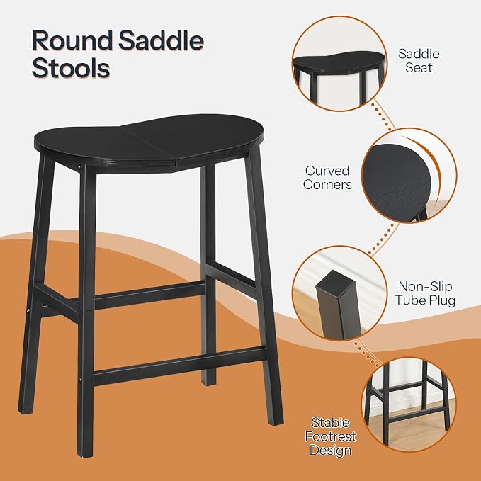 HOOBRO Bar Stools Set of 2, Counter Height Bar Stools, 23.6 Inch Barstools - Image 5