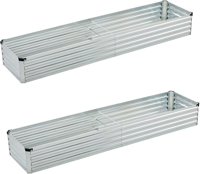 6x1.5x1ft Galvanized Raised Garden Bed, Outdoor Planter Box Metal Patio Kit by Foxlang
