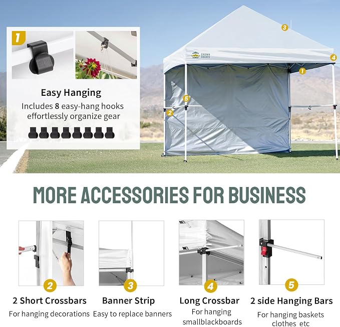CROWN SHADES 10x10 Pop Up Canopy Tent - Image 3