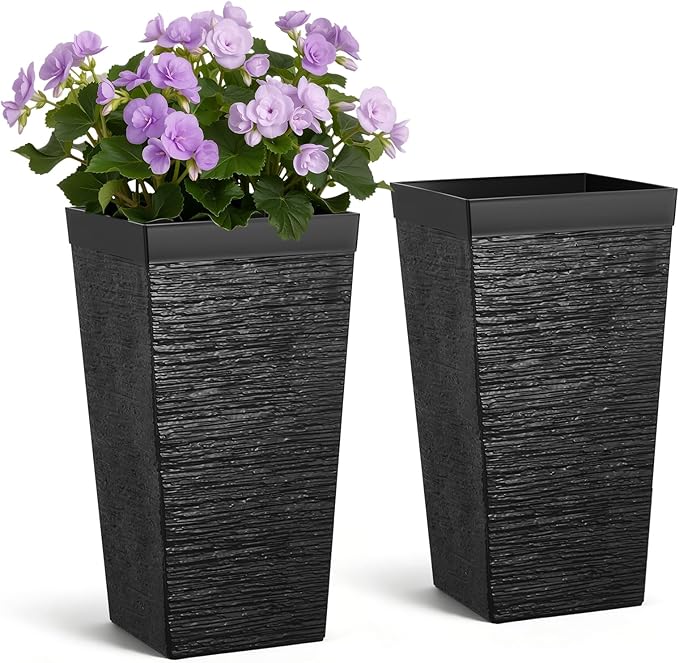 VEVOR Set of 2 Tall Planters for Outdoor Plants 23 inch, Modern Planters for by VEVOR
