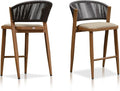 PURPLE LEAF Counter Height Bar Stool Set of 2 Outdoor Chair Woven Bar Height by PURPLELEAF
