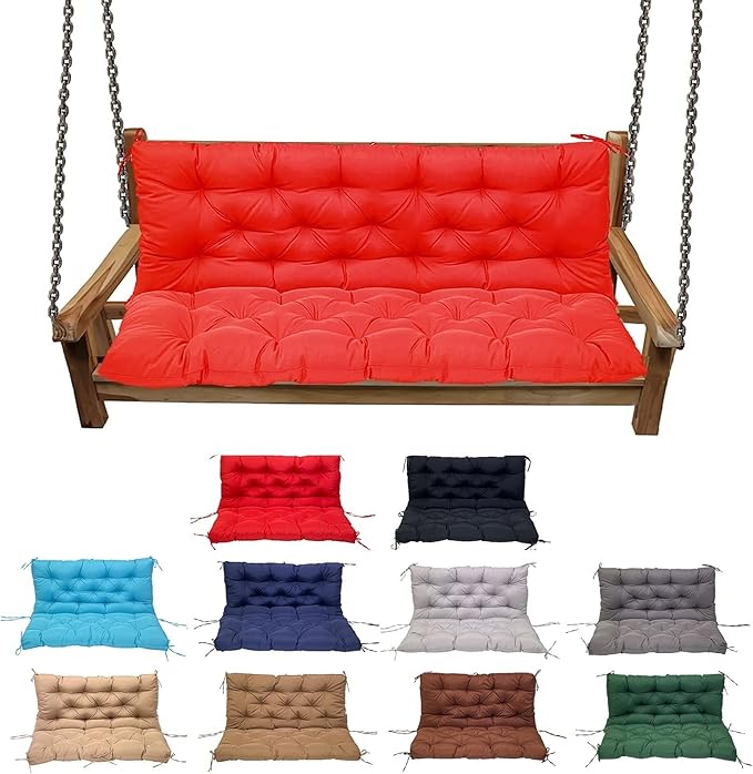 Swing Cushion Replacement Outdoor Porch Waterproof Bench Cushion 2-3 Seater by YXMKJOS