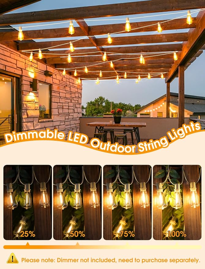 50FT Outdoor String Lights, Patio Lights - Image 4