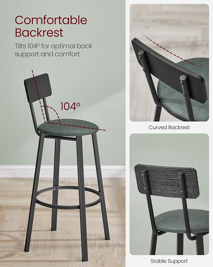 VASAGLE Bar Stools, 29.7-Inch Barstools - Image 6