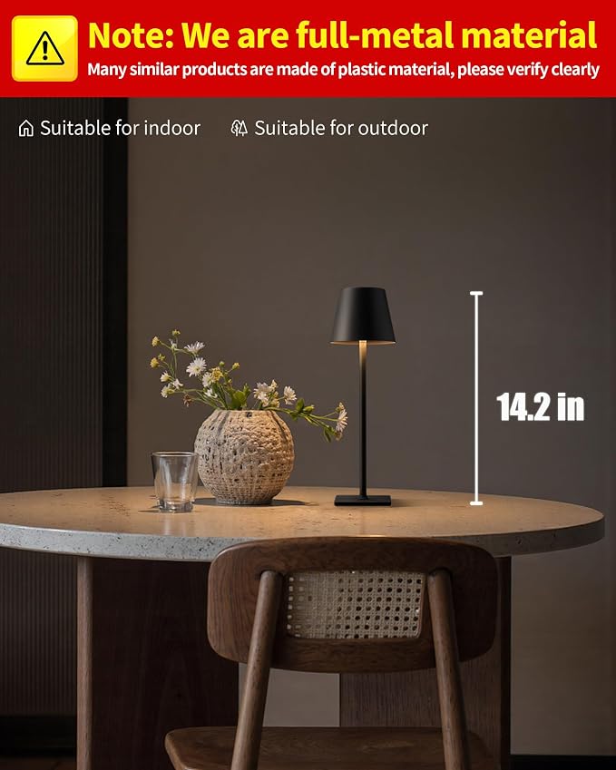 KDG 2 Pack Cordless Table Lamp, Portable LED Desk Lamps, 5000mAh Battery - Image 2
