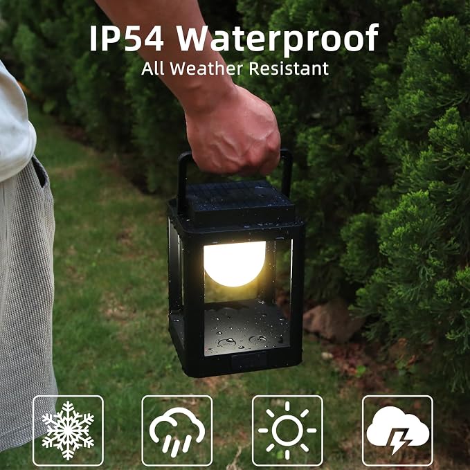 Outdoor Solar Table Lamp, Collasis 10 RGB Color Changing Lights, Portable - Image 4