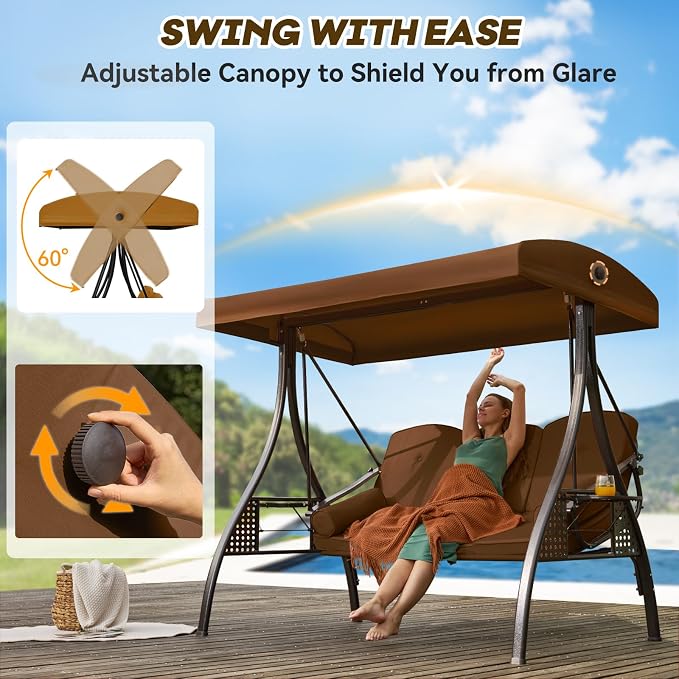3 in 1 Outdoor Porch Swing - Image 4
