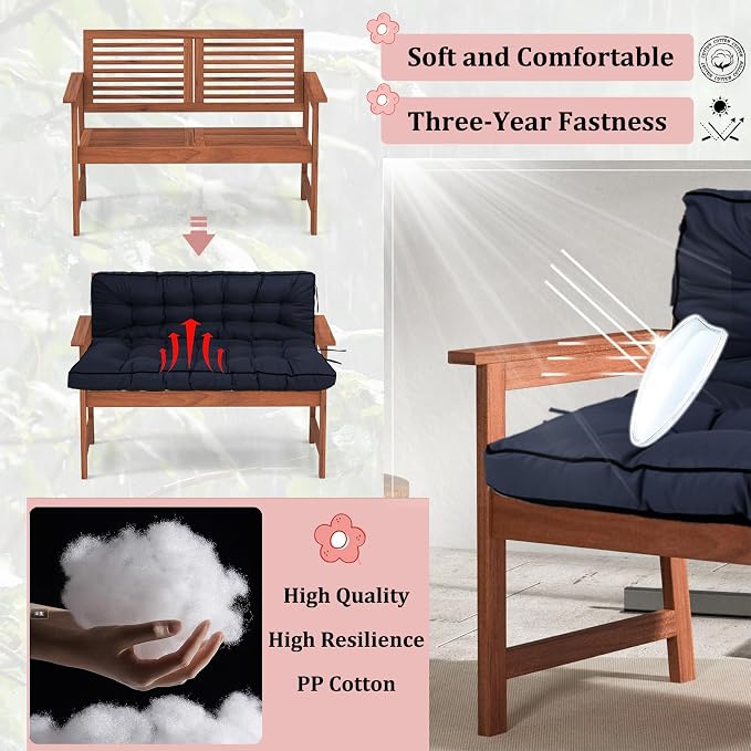 2-3 Seat Swing Replacement Cushion, Outdoor Bench Cushions - Image 3
