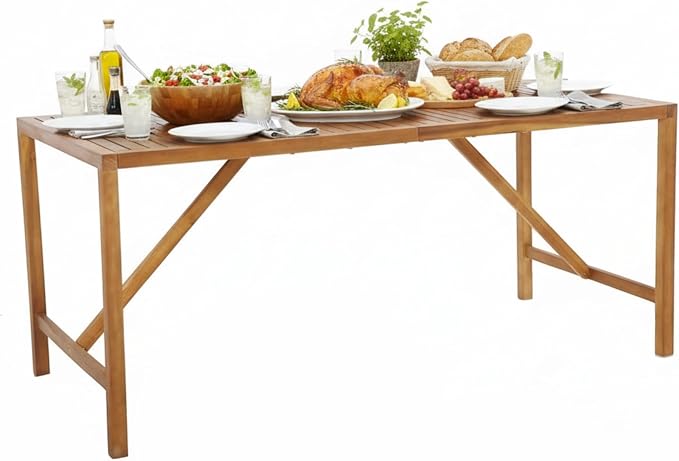 Tangkula 67" Acacia Wood Outdoor Dining Table by TANGKULA