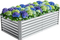 6X3X2ft Galvanized Raised Garden Bed, Outdoor Courtyard Planter Box Metal Patio by Anmiro