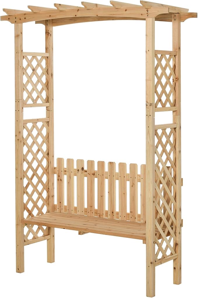Outsunny Wooden Garden Arbor for Climbing Plants by Outsunny