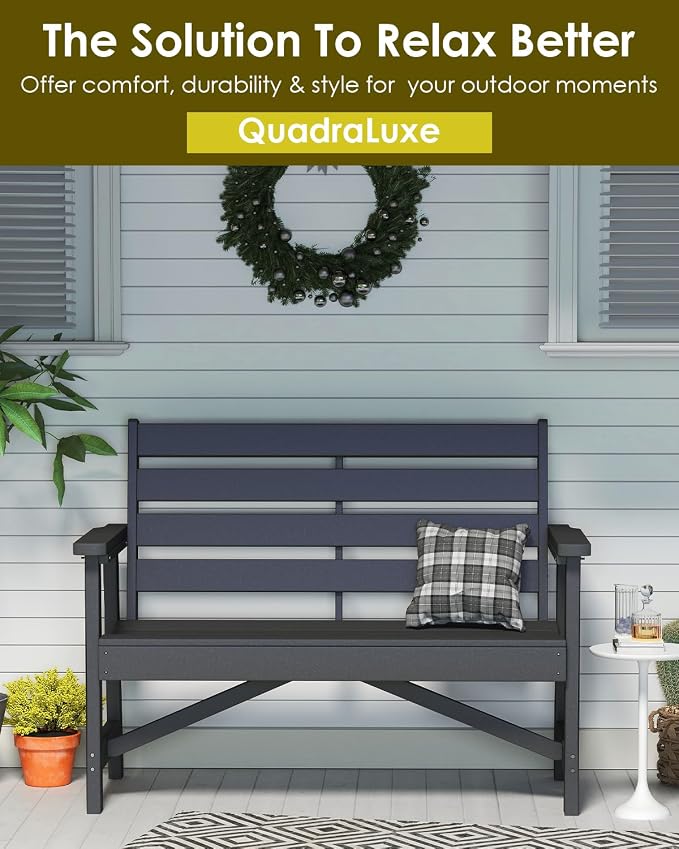 GREENVINES Outdoor Bench | HDPE | Garden Benches | All Weather | - Image 5