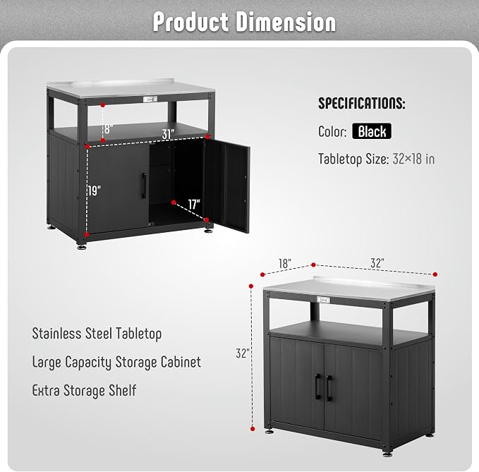 Garden Potting Bench with Storage, Outdoor Potting Table & Garden Work Bench - Image 3