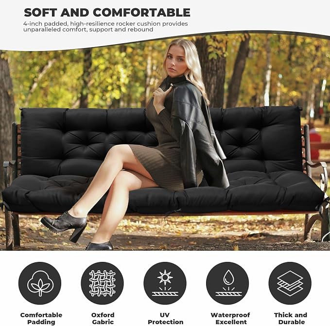 Porch Swing Cushions, Waterproof Swing Cushions Replacement - Image 2