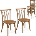 VINGLI Plastic Outdoor Dining Chairs Set of 2, Stackable Patio Dining Chairs by VINGLI