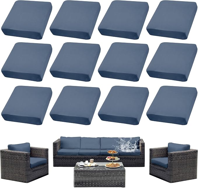 Outdoor Cushion Covers Set, Replacement by SUKAIKEQA