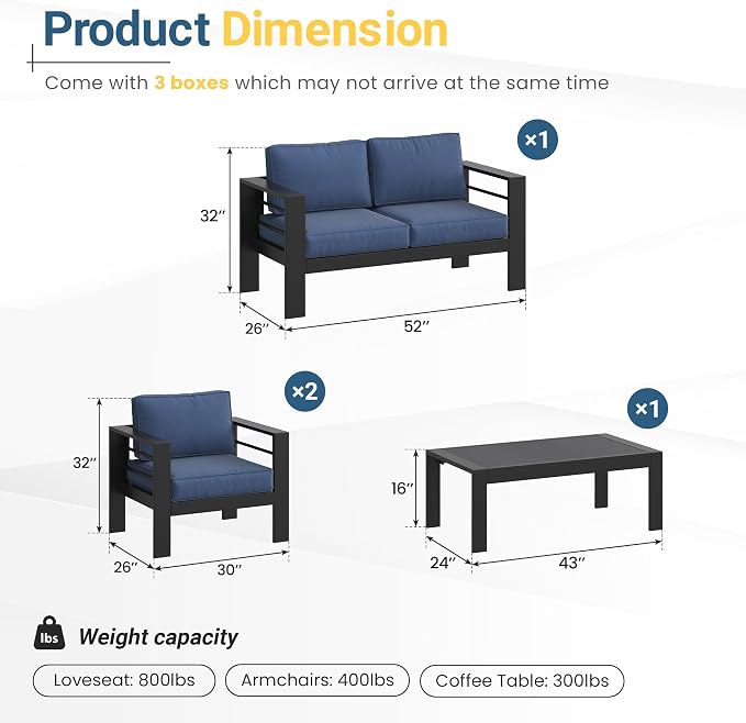 Solaste Aluminum Patio Furniture Set - Image 3