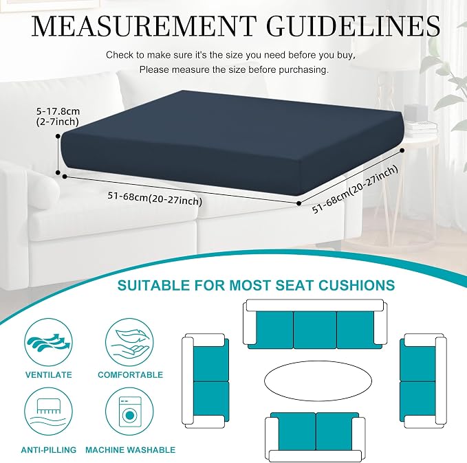 12 Pcs Stretch Patio Cushion Covers, Outdoor Couch Covers Replacement, Outdoor - Image 2