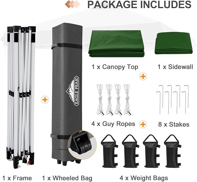 EAGLE PEAK Commercial Canopy 12x12 Pop Up Canopy Tent - Image 9