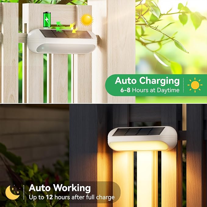 Solar Outdoor Lights 4 Pack, Bright Fence Lights - Image 5