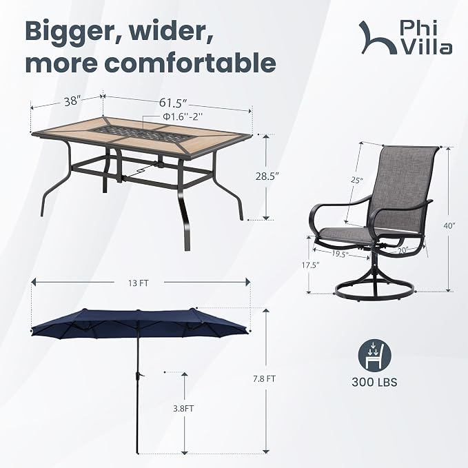 PHI VILLA Patio Dining Set - Image 9