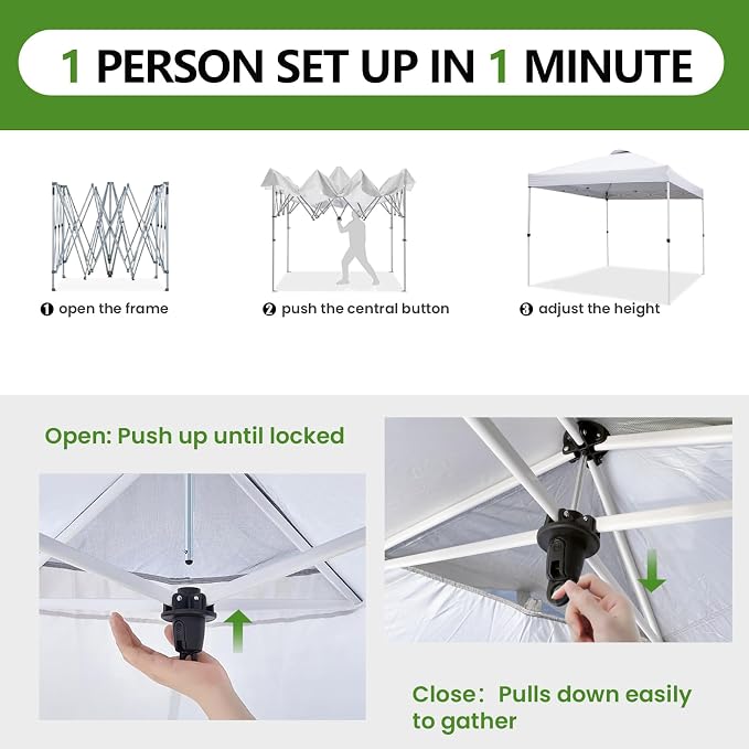10x10 Pop Up Canopy, Heavy Duty Pop Up Tent - Image 3