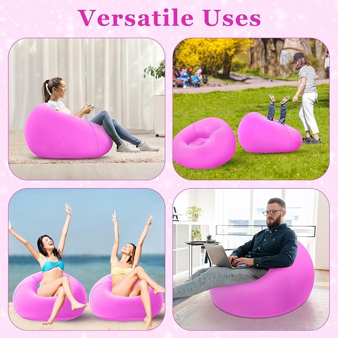 Realspring Inflatable Bean Bag Chairs Outdoor Blow up Camping Chairs Inflatable - Image 7