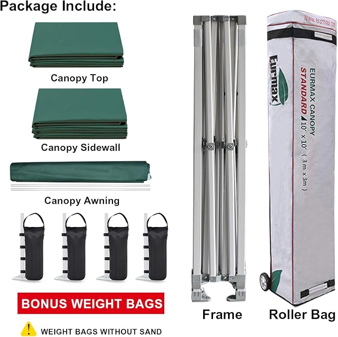 Eurmax USA 10 x 10 Pop up Canopy Commercial Tent Outdoor Party Canopies - Image 8