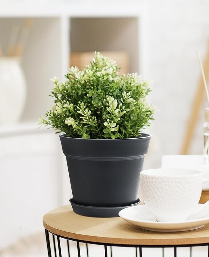 homenote Pots for Plants, 15 Pack 6 Inch Plastic Planters - Image 4