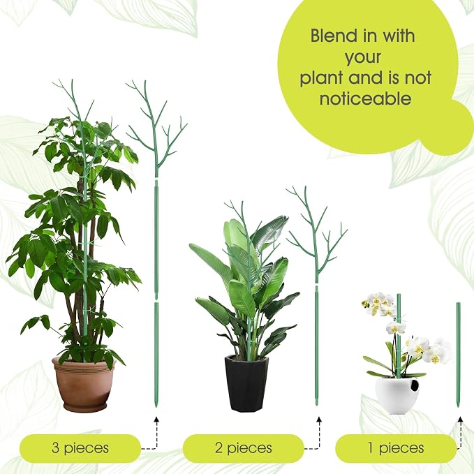 6 Pack Plant Support Stakes for Indoor Plants, 39.37 Inch Tall Twig Plant Sticks - Image 2