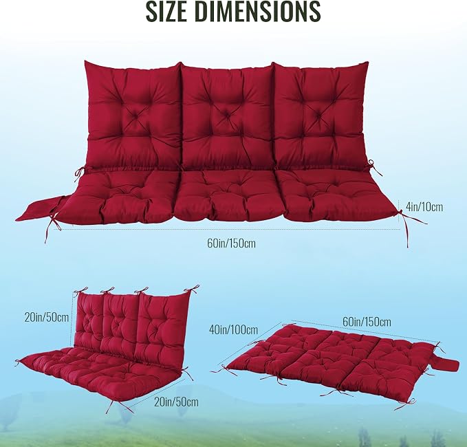 NACATIN 3 Seat Cushion for Outdoor Swing - Image 3