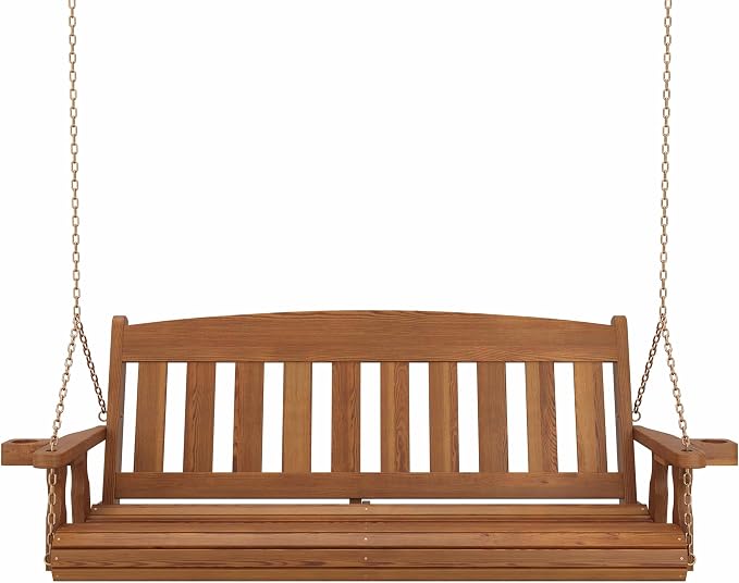 Amish Casual Heavy Duty Mission Treated Porch Swing, Oak Stain, 8Ft Chains by AmishCasual