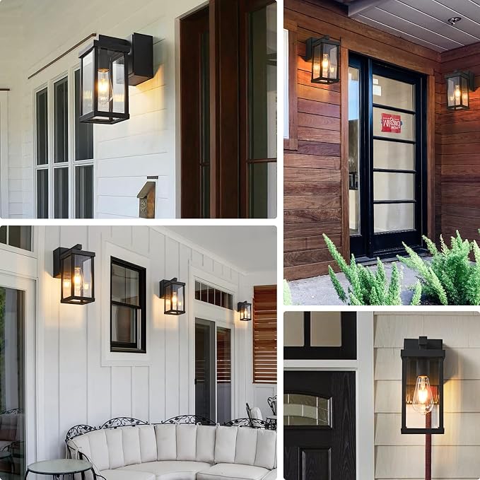 Dusk to Dawn Porch Lights with GFCI Outlets Waterproof Outdoor Wall Lights - Image 8