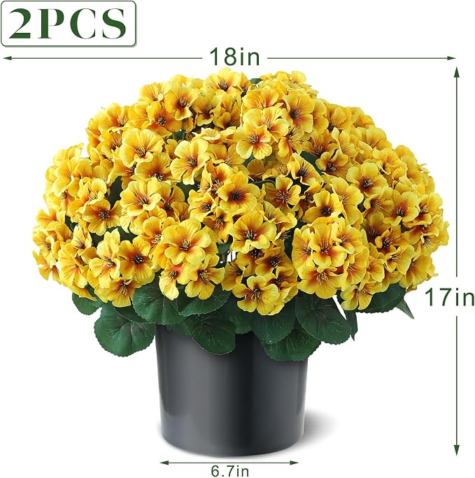2 Pack Artificial Geranium Flowers Topitary Trees - Image 5
