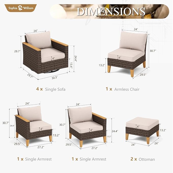 Sophia & William Patio Furniture Set - Image 7