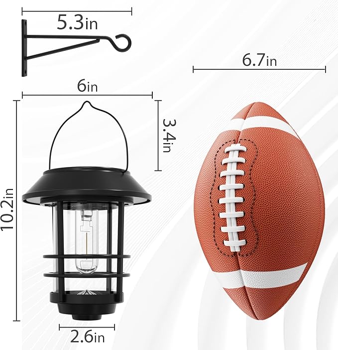 Otdair Solar Lanterns Outdoor Waterproof 2 Pack, Auto On/Off Hanging Solar - Image 8