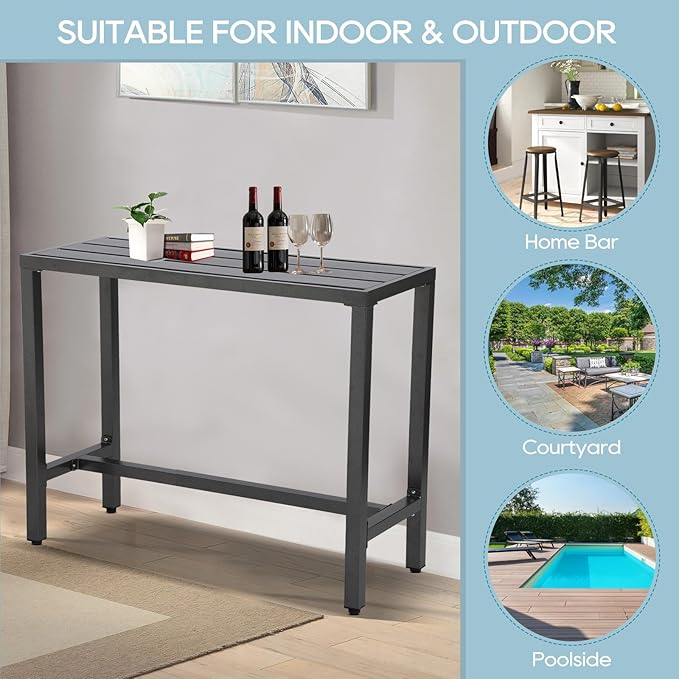 Outdoor Bar Table, Patio Console Pub Height Tables - Image 7