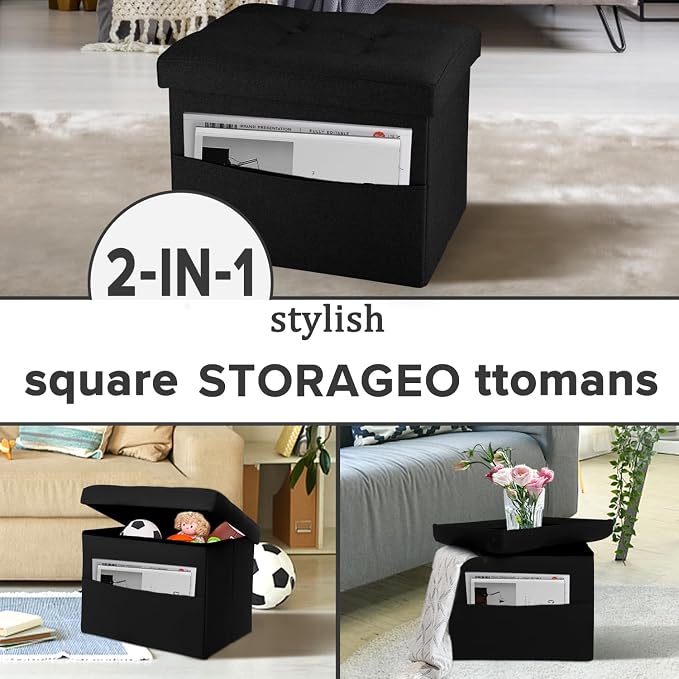 LINMAGCO Storage Ottoman Folding Foot Stool Foot Rest - Image 7