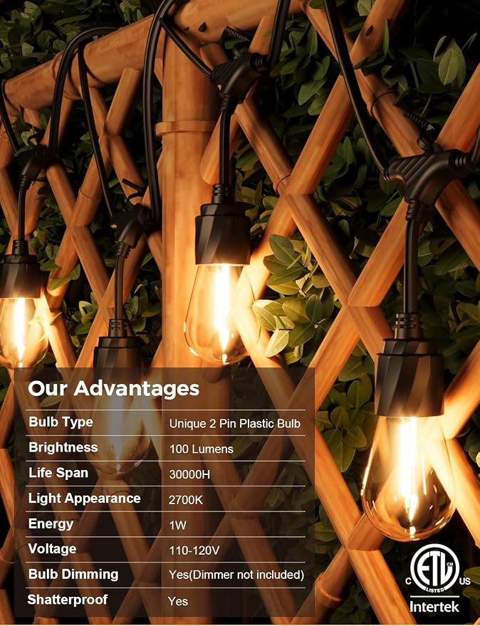XMCOSY+ 48FT Outdoor String Lights Waterproof - Image 4