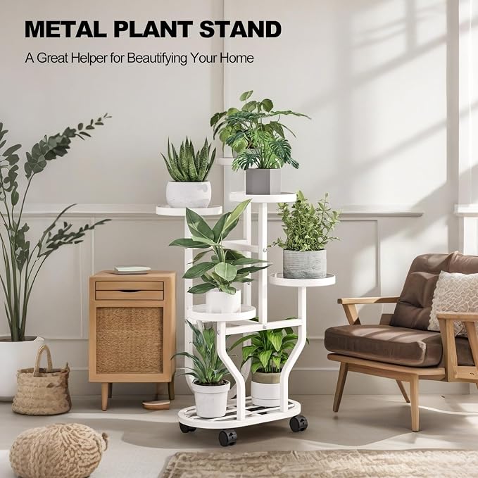 Plant Stand 5 Tier Indoor Outdoor Metal Flower Shelf - Image 7