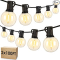 Mlambert 200Ft LED Outdoor String Lights Waterproof Dimmable G40 Globe Patio by Mlambert