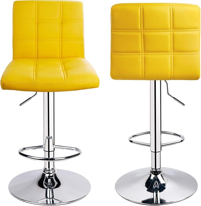 Leopard Modern Square PU Leather Adjustable Bar Stools - Image 4