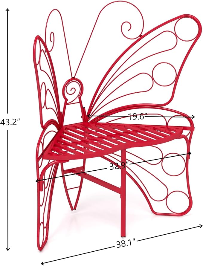 Butterfly Shaped Outdoor Bench, Garden Bench - Image 2