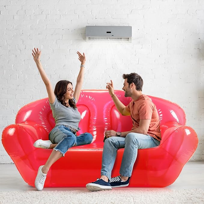 Kigley Inflatable Chair Blow Up Couches Transparent Inflatable Sofa Seat Yard - Image 2