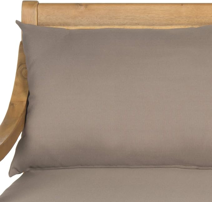 Safavieh Outdoor Collection Pasadena Brown /Taupe Acacia Wood Cushioned Daybed - Image 8