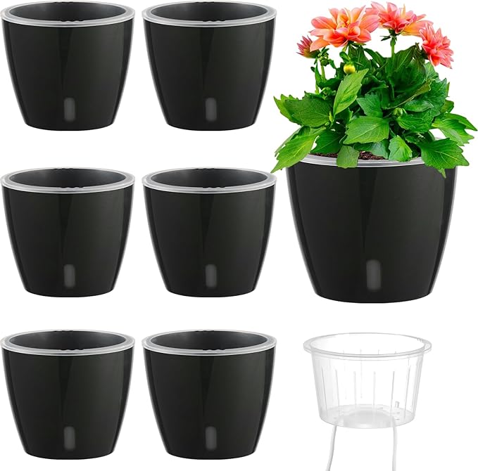 Self-Watering Pots for Indoor Plants, Small African Violet Pots by KvyusFlourish