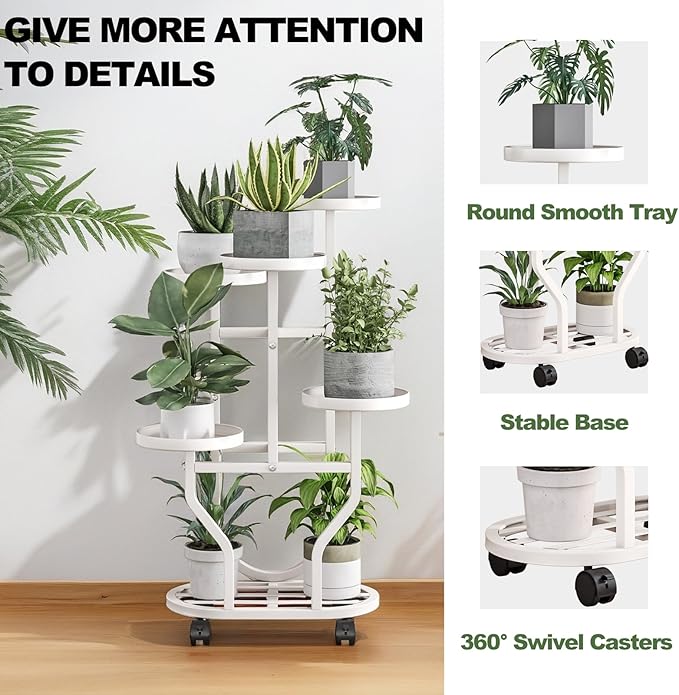 Plant Stand 5 Tier Indoor Outdoor Metal Flower Shelf - Image 4